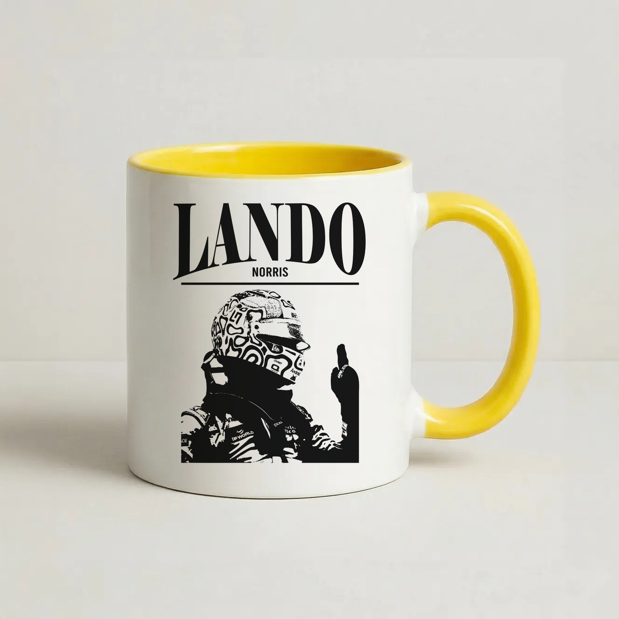 Lando Black And Green  Coffee Yellow Mug