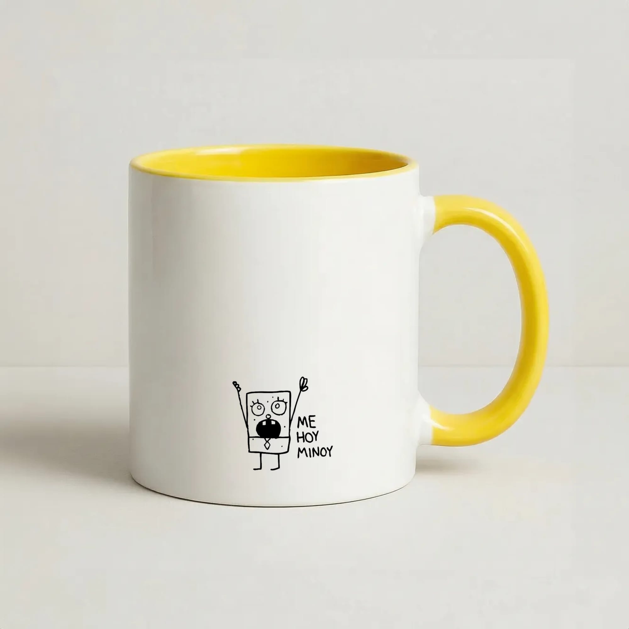 Doodlebob Me Hoy Minoy Coffee Yellow Mug
