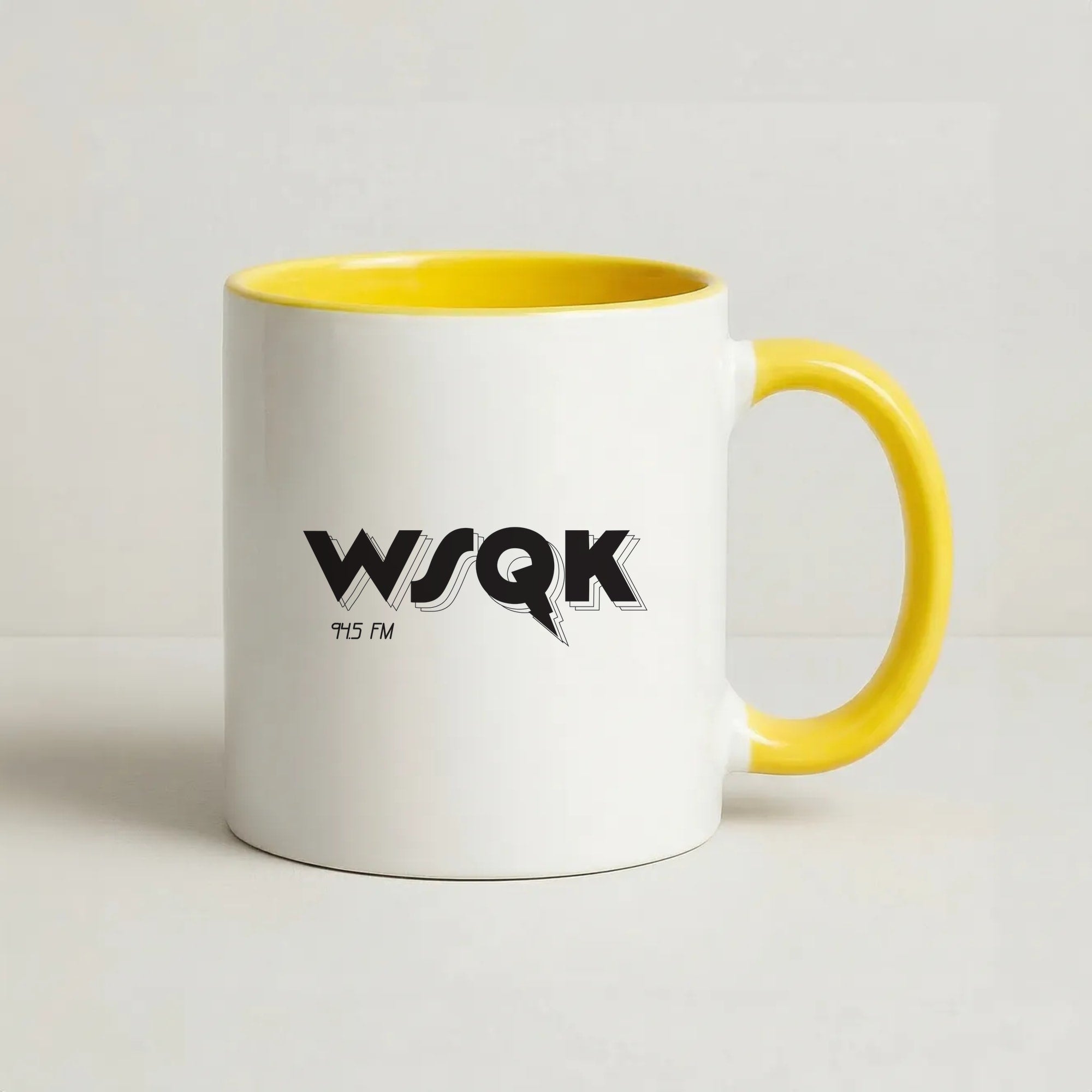 WSQK Radio Coffee Yellow Mug