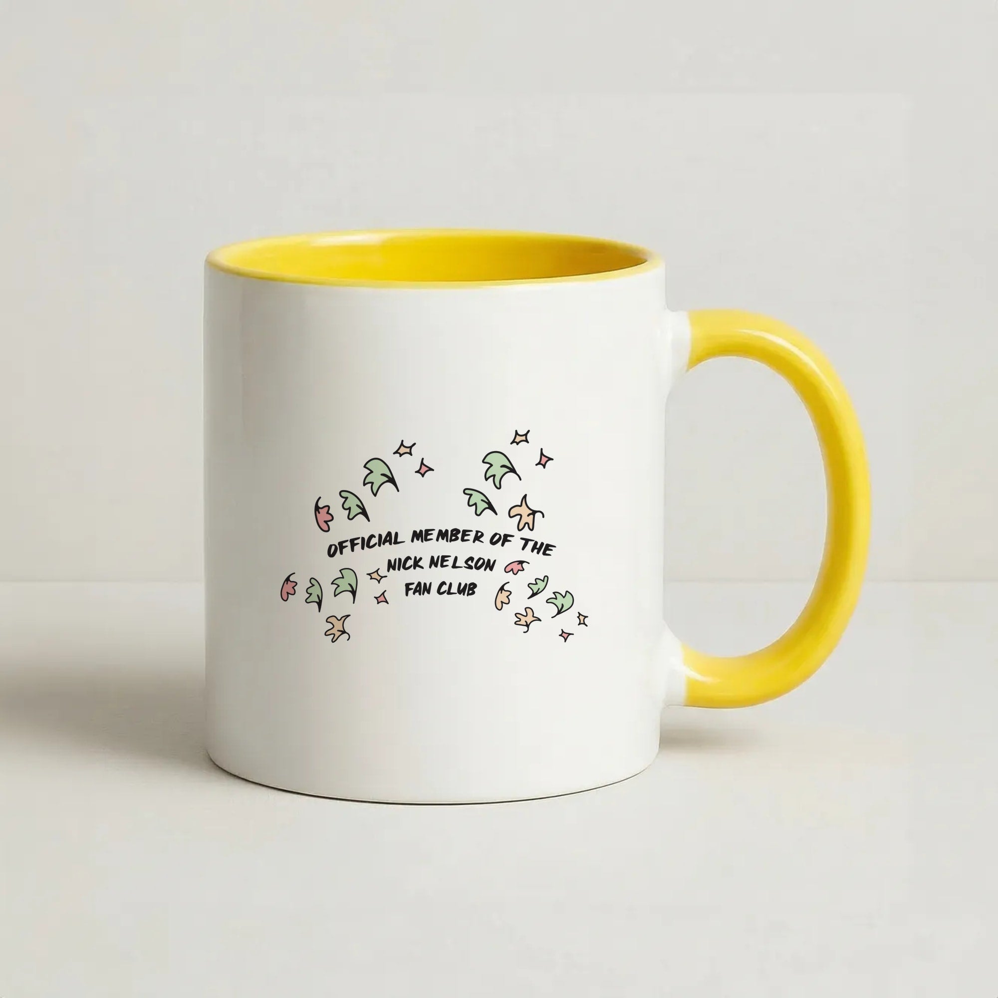 Official Member Of The Nick Nelson Fan Club - Heart TV Coffee Yellow Mug