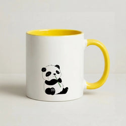 Vegan Panda Coffee Yellow Mug