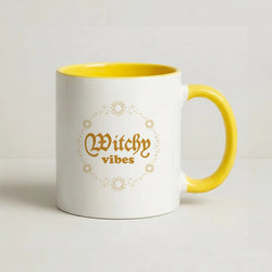 Witchy Vibes Green Coffee Yellow Mug