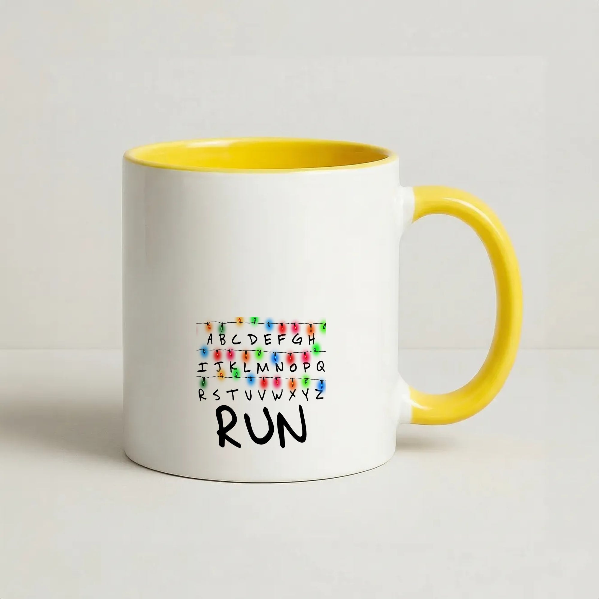 Run Coffee Yellow Mug