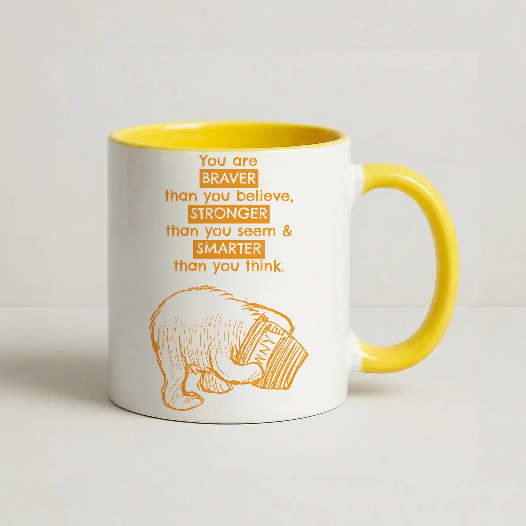 You Are Braver Coffee Yellow Mug