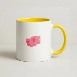 Mining Pig Coffee Yellow Mug