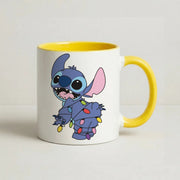 Cute Blue Alien Fairylights Mug 8