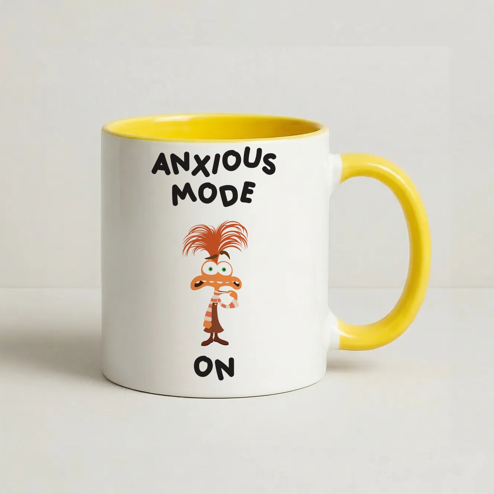 Anxious Mode On - Inside Out Coffee Yellow Mug