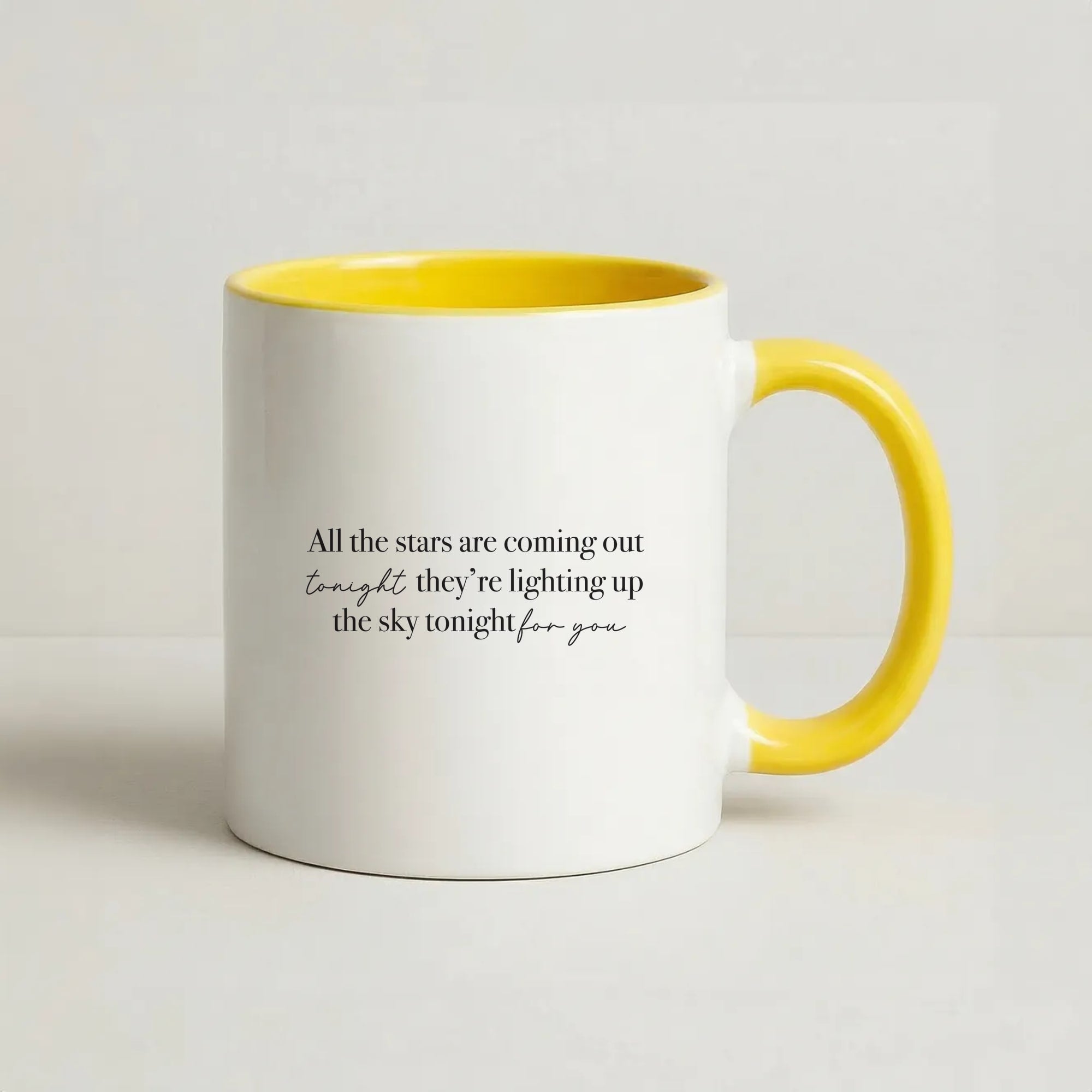 Lighting Up The Sky Tonight Coffee Yellow Mug