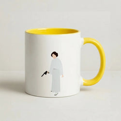 Leia Faceless With Gun Coffee Yellow Mug