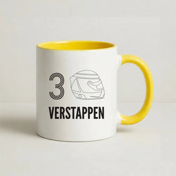 Verstappen Helmet 2026 Coffee Yellow Mug