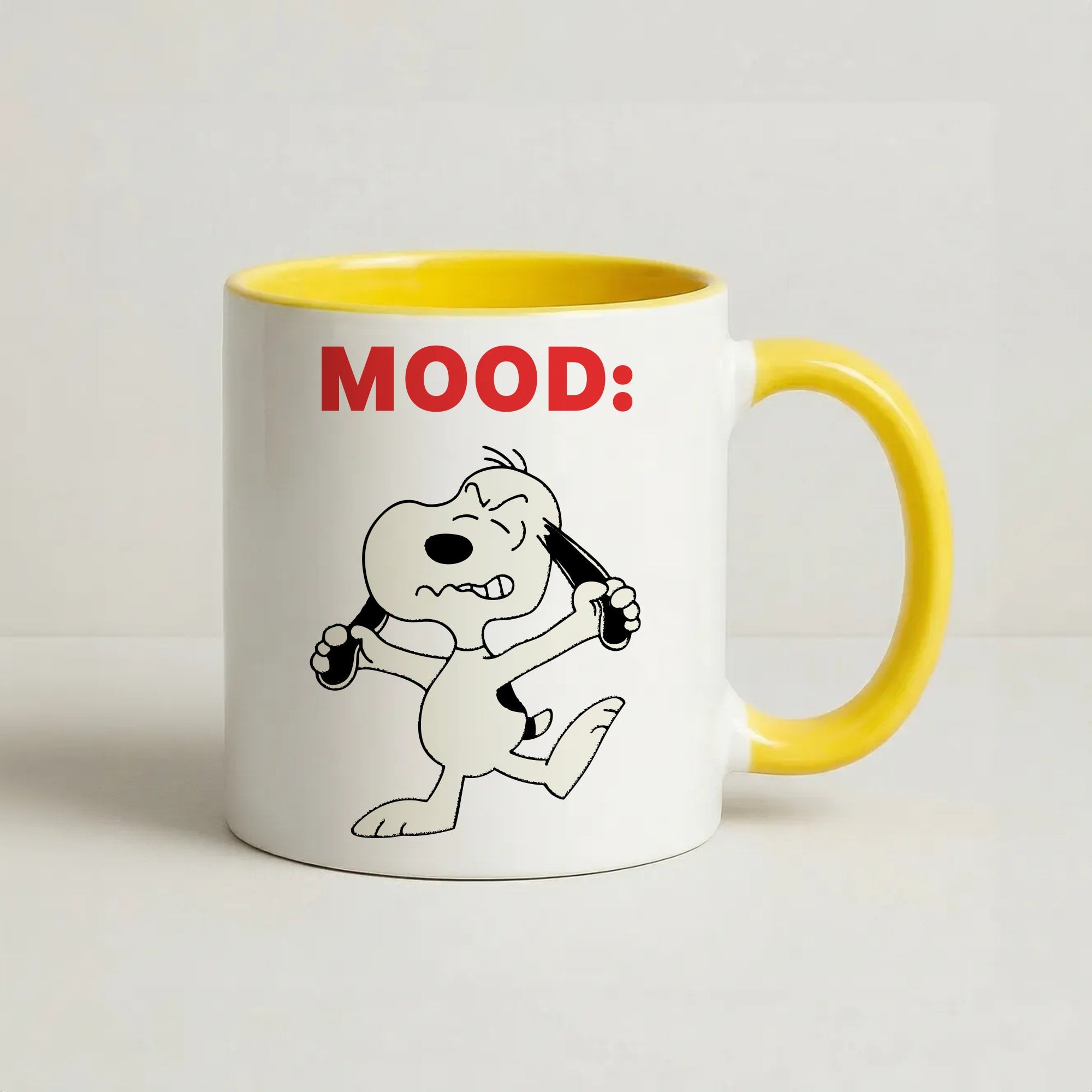 Mood Cartoon Beagle  Coffee Yellow Mug