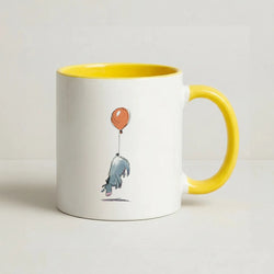 Donkey And His Balloon Coffee Yellow Mug