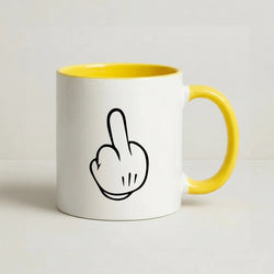 Fairytale Mouse Middle Finger Coffee Yellow Mug