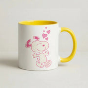 Cartoon Beagle Valentine Hearts Pattern Mug 8