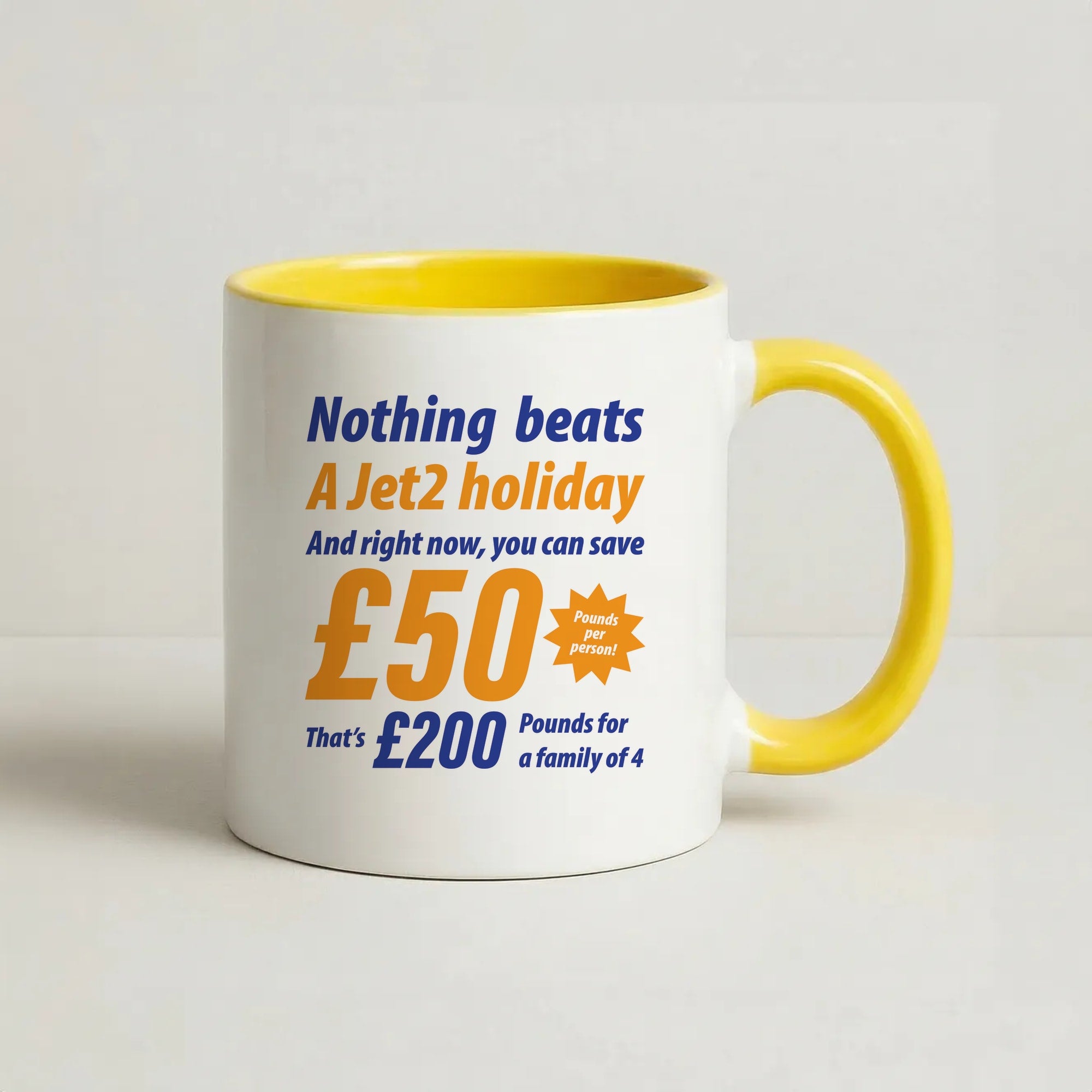 Nothing Beats A Jet Holiday Coffee Yellow Mug