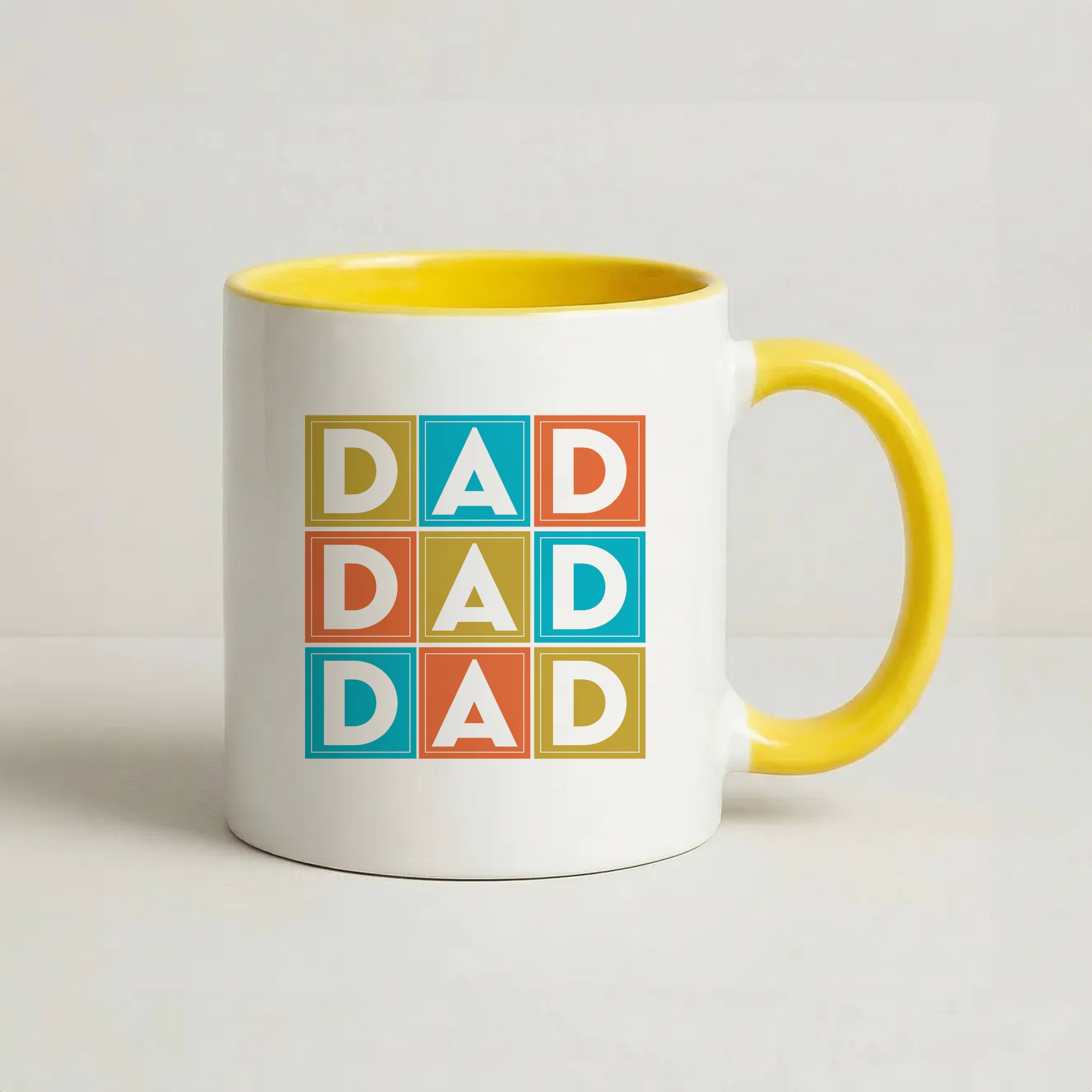 Dad Cubes Coffee Yellow Mug