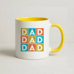 Dad Cubes Coffee Yellow Mug