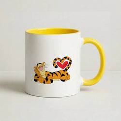 Tiger Valentine's Coffee Yellow Mug