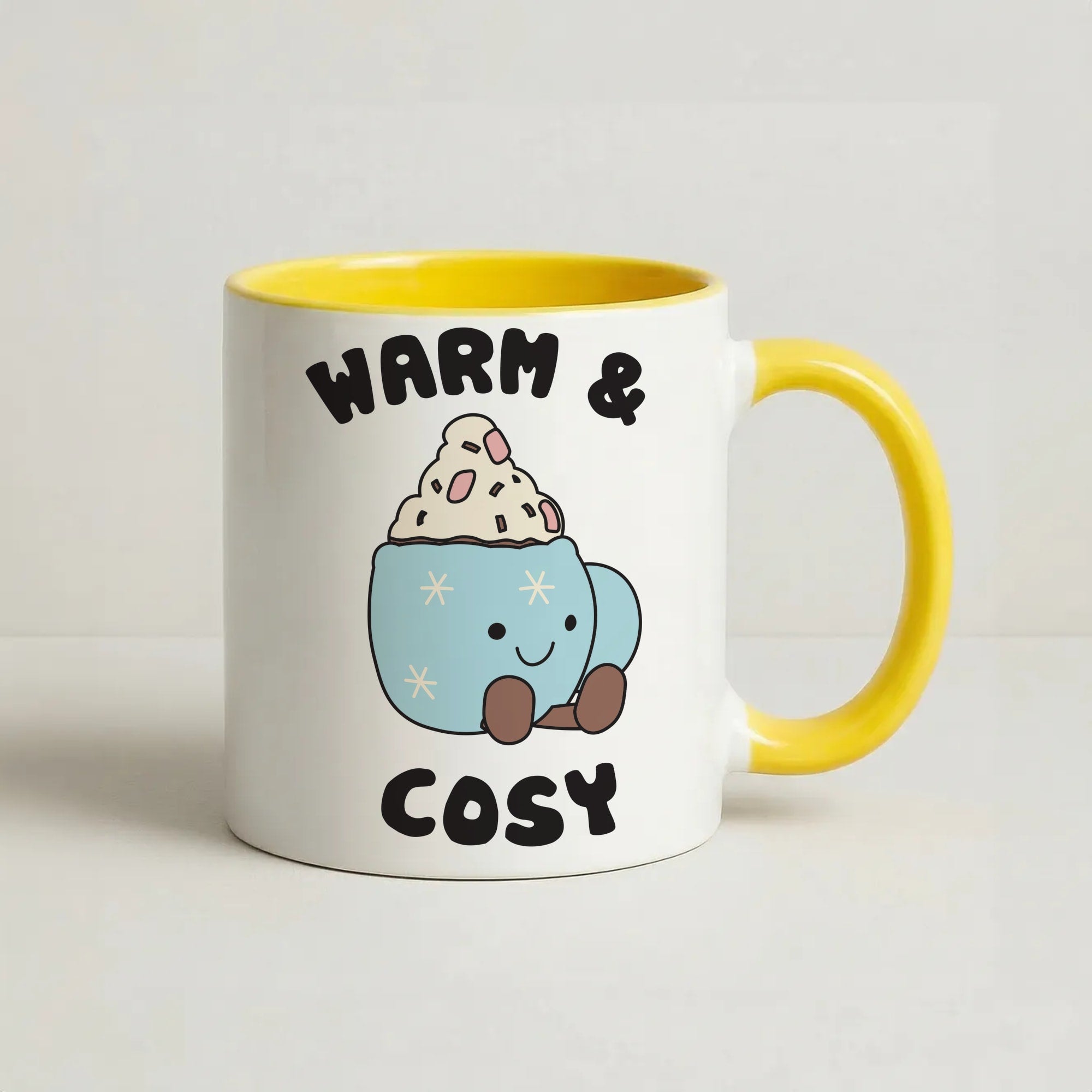 Hot Cocoa Plush Quote Coffee Yellow Mug