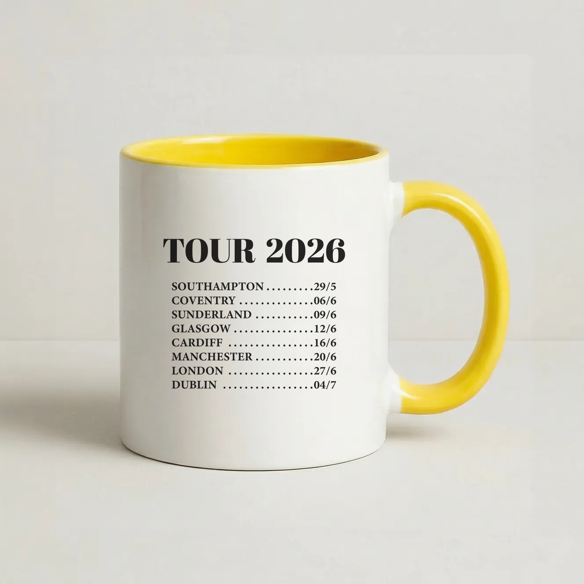Band Tour 2026 Coffee Yellow Mug