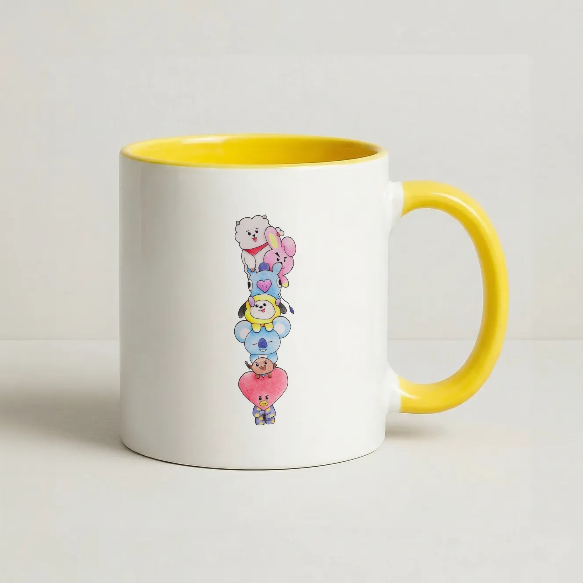 K-Pop Band BT21 Drawing Coffee Yellow Mug