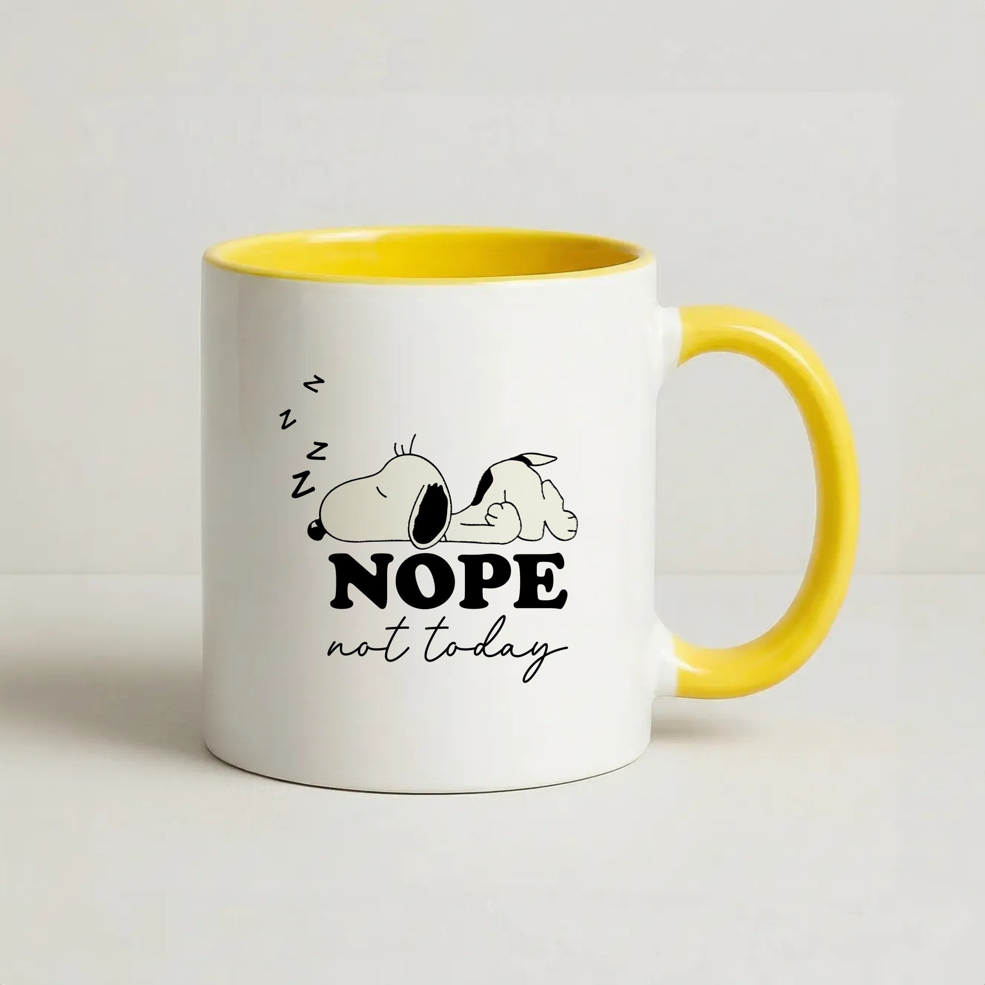 Nope, Not Today Coffee Yellow Mug