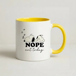 Nope, Not Today Coffee Yellow Mug