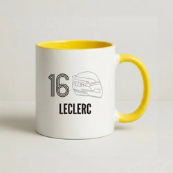 Leclerc Helmet 2026  Coffee Yellow Mug
