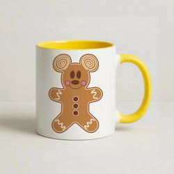 Cartoon Mouse Gingerbread Coffee Yellow Mug