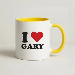 I Love Gary Coffee Yellow Mug