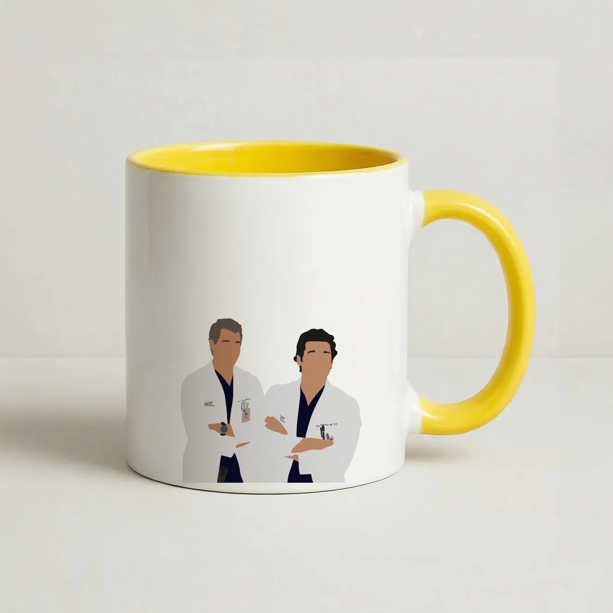 Two Doctors Arm Crossed - Grey's Coffee Yellow Mug