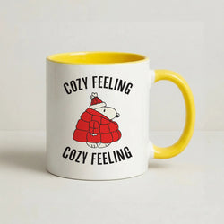 Cozy Feeling Cartoon Beagle Puffer Jacket Coffee Yellow Mug