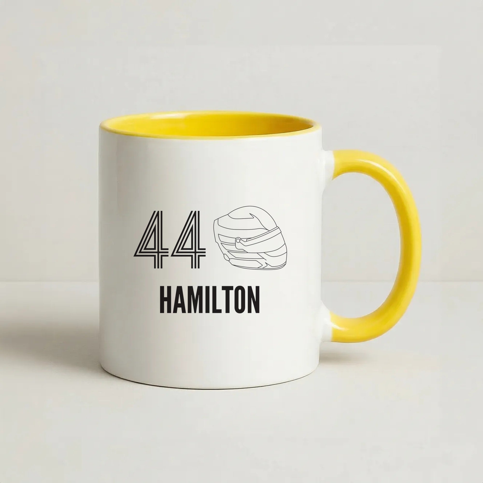 Hamilton Helmet 2026 Coffee Yellow Mug