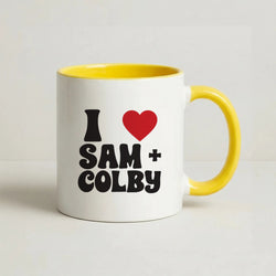 I Love S & C Coffee Yellow Mug