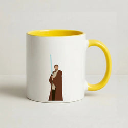 Kenobi Blue Lightsaber Coffee Yellow Mug