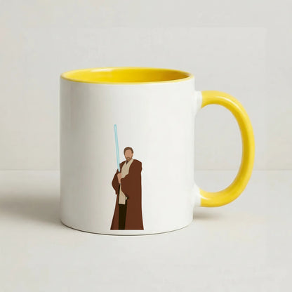 Kenobi Blue Lightsaber Coffee Yellow Mug