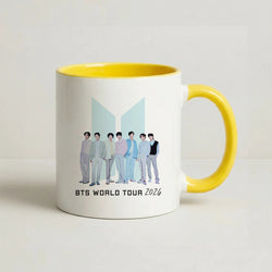 K-Pop Band Tour Pastel Blue Coffee Yellow Mug