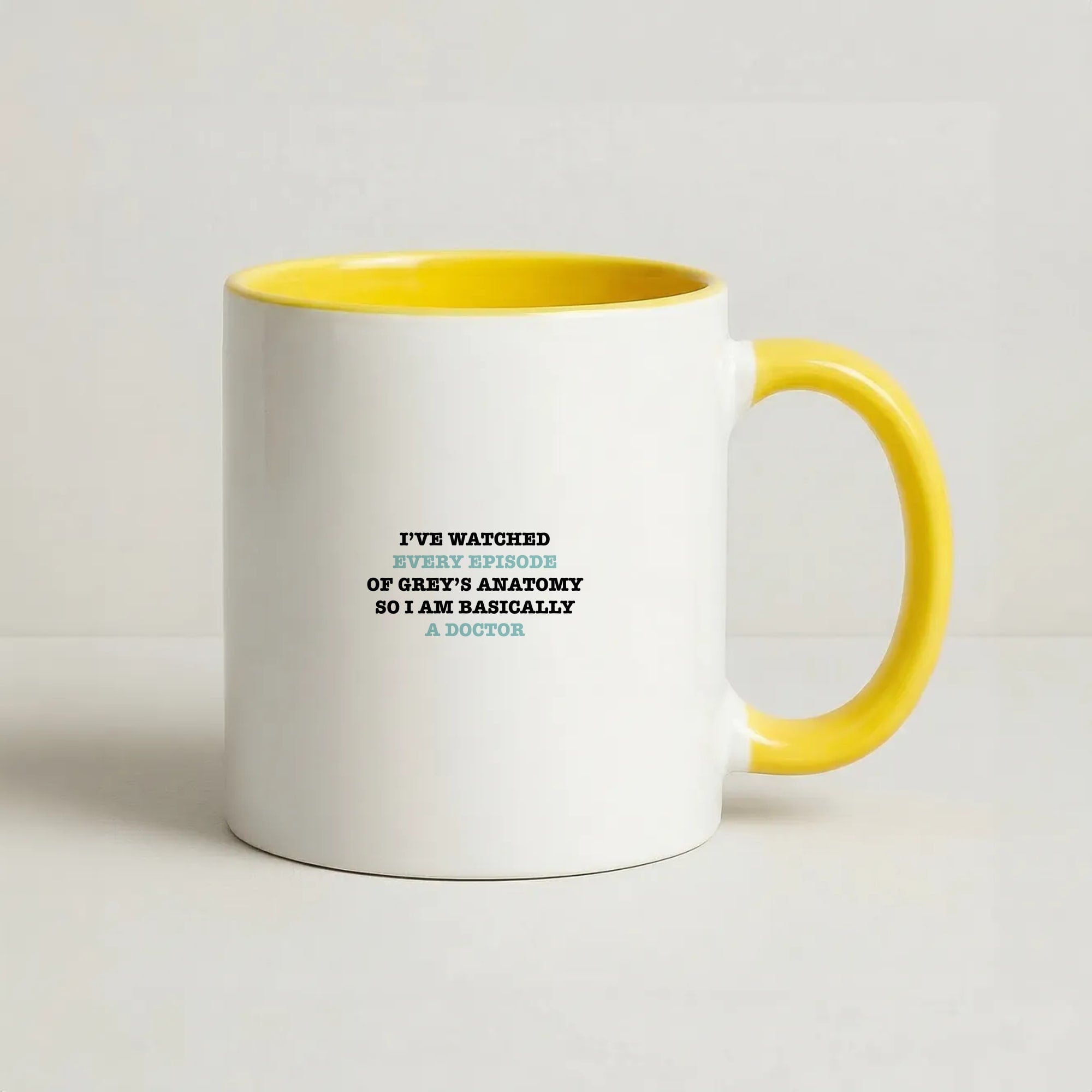 I've Watched Every Episode Of Grey's Coffee Yellow Mug