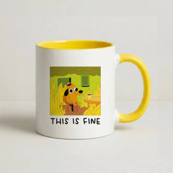 This Is Fine - Memes Coffee Yellow Mug