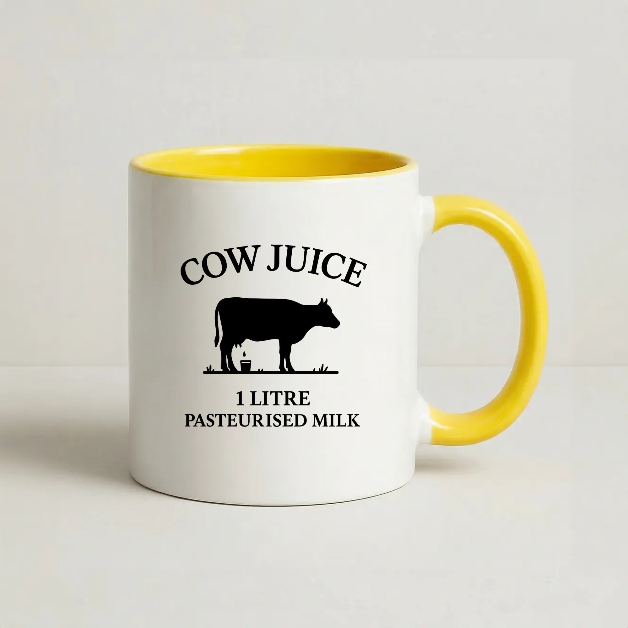 Cow Juice Coffee Yellow Mug