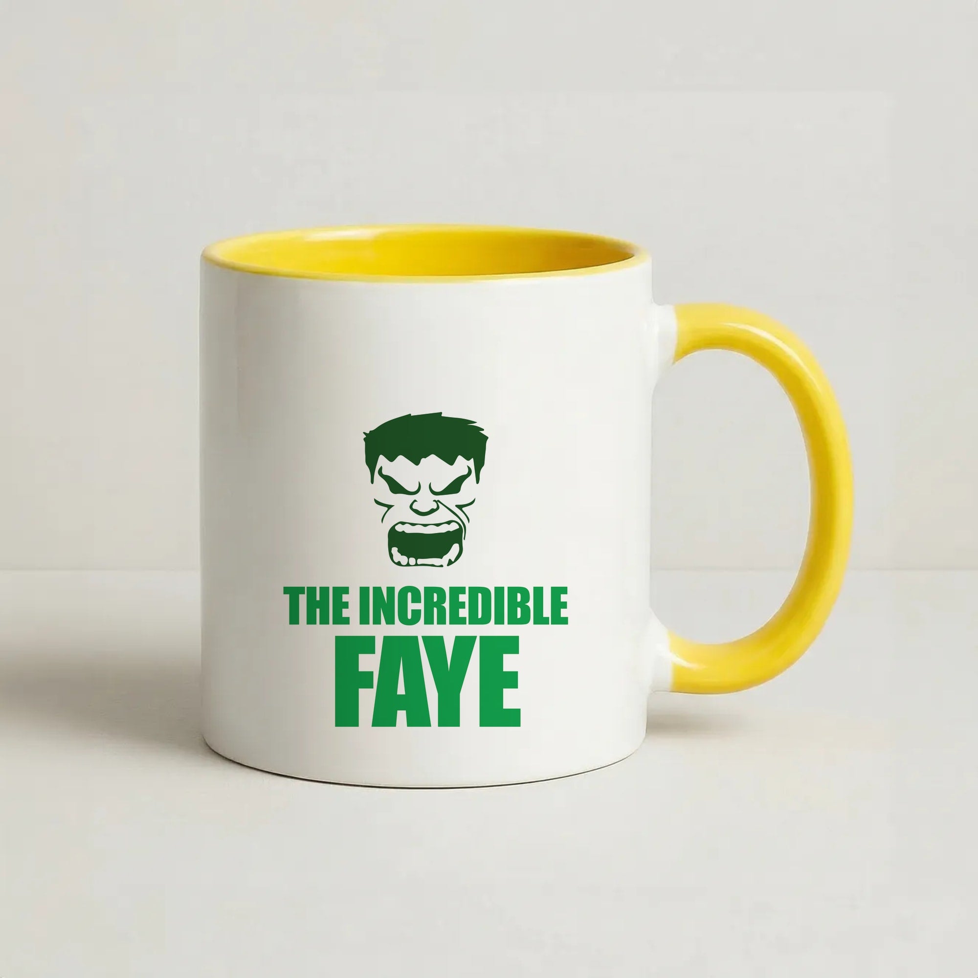 Hulk - Personalised Superhero Comic Coffee Yellow Mug