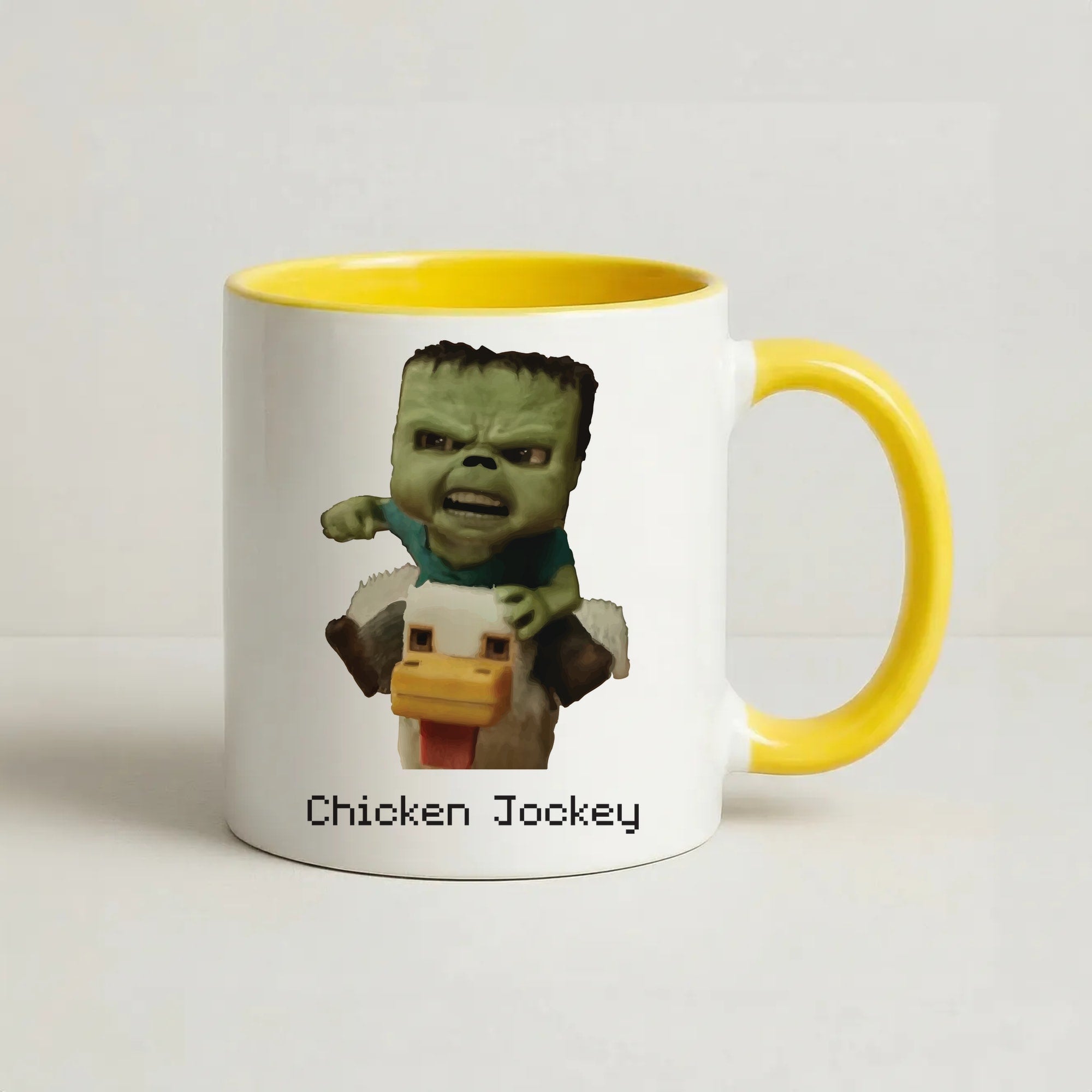 Chicken Jockey  Coffee Yellow Mug