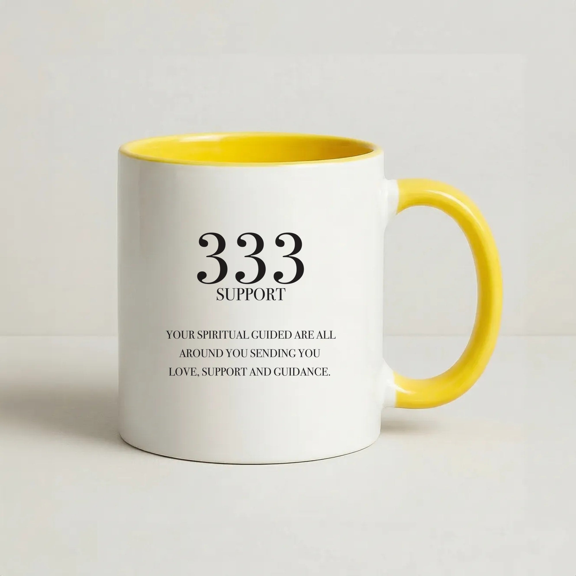 333 - Angel Numbers Coffee Yellow Mug