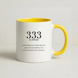 333 - Angel Numbers Coffee Yellow Mug