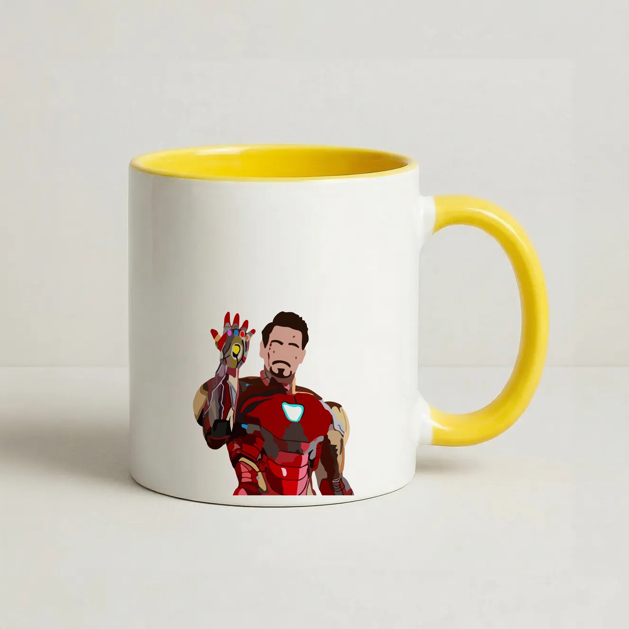 Iron Man Coffee Yellow Mug