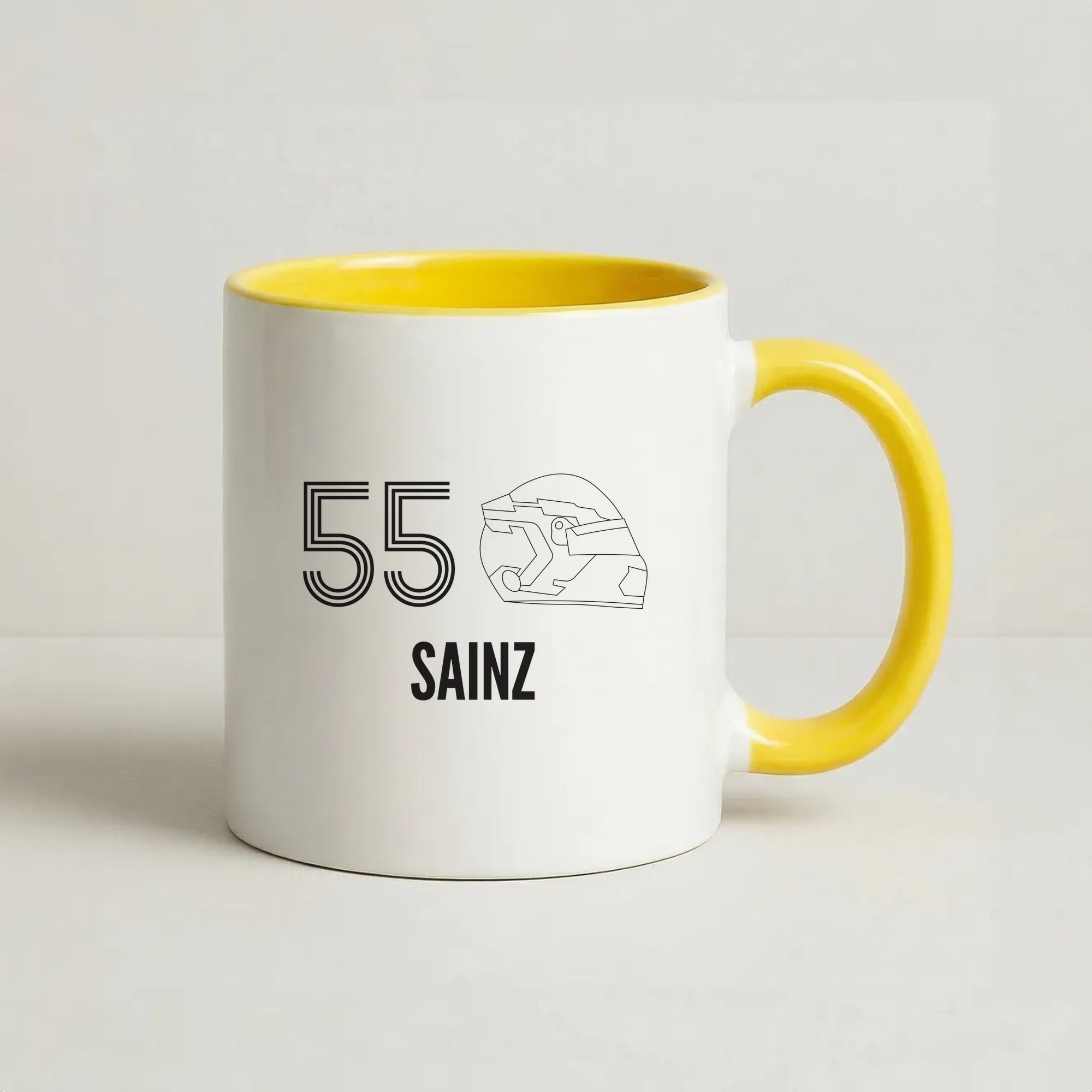 Sainz Helmet 2026 Coffee Yellow Mug