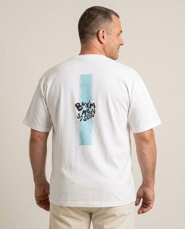 Beam me up Scotty T-Shirt — White Back, worn