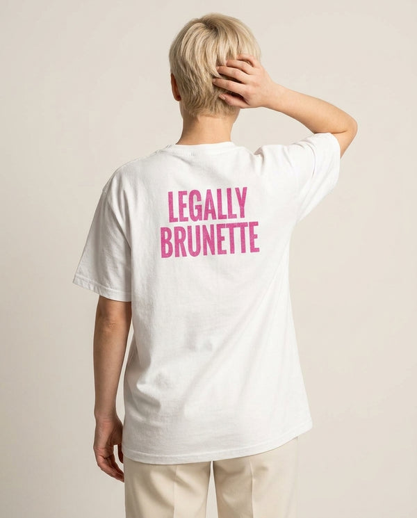 Legally Brunette T-Shirt — White Back, worn