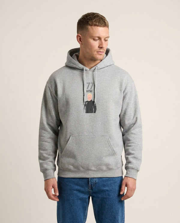 Bottas 2026 Hoodie — Grey Front, worn