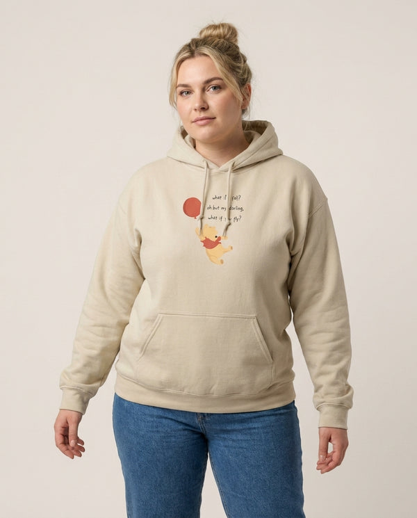 What If I Fail - Winnie Hoodie — Sand Front, worn